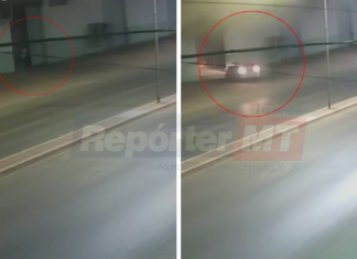 Carro flagrado saindo de depósito da Educação de Várzea Grande instantes antes de incêndio é de vigilante