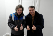 Milei diz que viajará ao Brasil para apoiar a candidatura de Flávio Bolsonaro