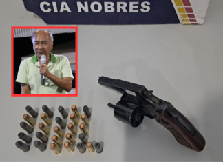 Flagrado com revólver 38 carregado de balas, vice-prefeito de Nobres ameaça chamar facção para a PM e vai preso
