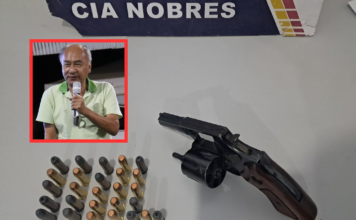Flagrado com revólver 38 carregado de balas, vice-prefeito de Nobres ameaça chamar facção para a PM e vai preso