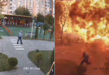 VÍDEO: homem escapa por pouco de ataque de drone russo perto de Kiev