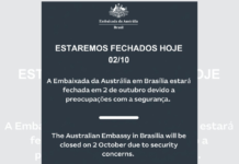 Após aviso dos EUA, embaixada da Austrália também anuncia fechamento por questões de segurança